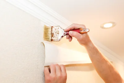 Pose de papier peint à Chastel-Nouvel — revêtements muraux et toiles de verre